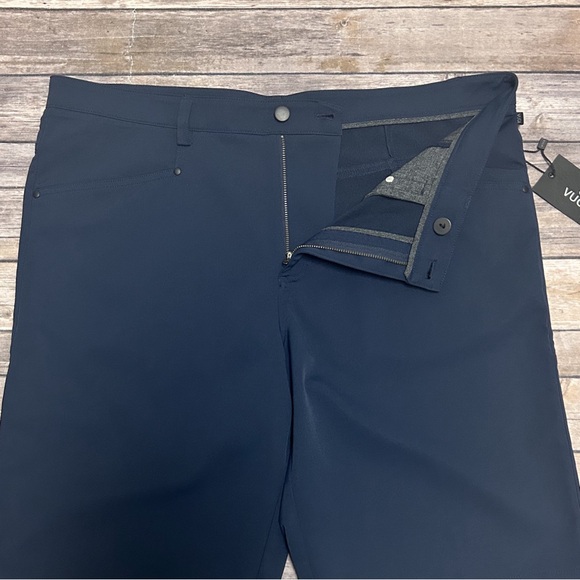 Vuga Tech Vugatech Golf Navy Blue Shorts 38 Black Hardware 11 Inch Inseam NWT - Picture 2 of 8